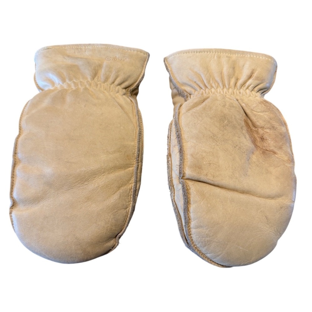 Wells Lamont Mens Large Leather Mittens Tan‎ 3M Thinsulate Precurved Work Style